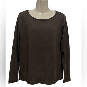 Banana Republic Dark Brown Long Sleeve Top 100%Merino Wool